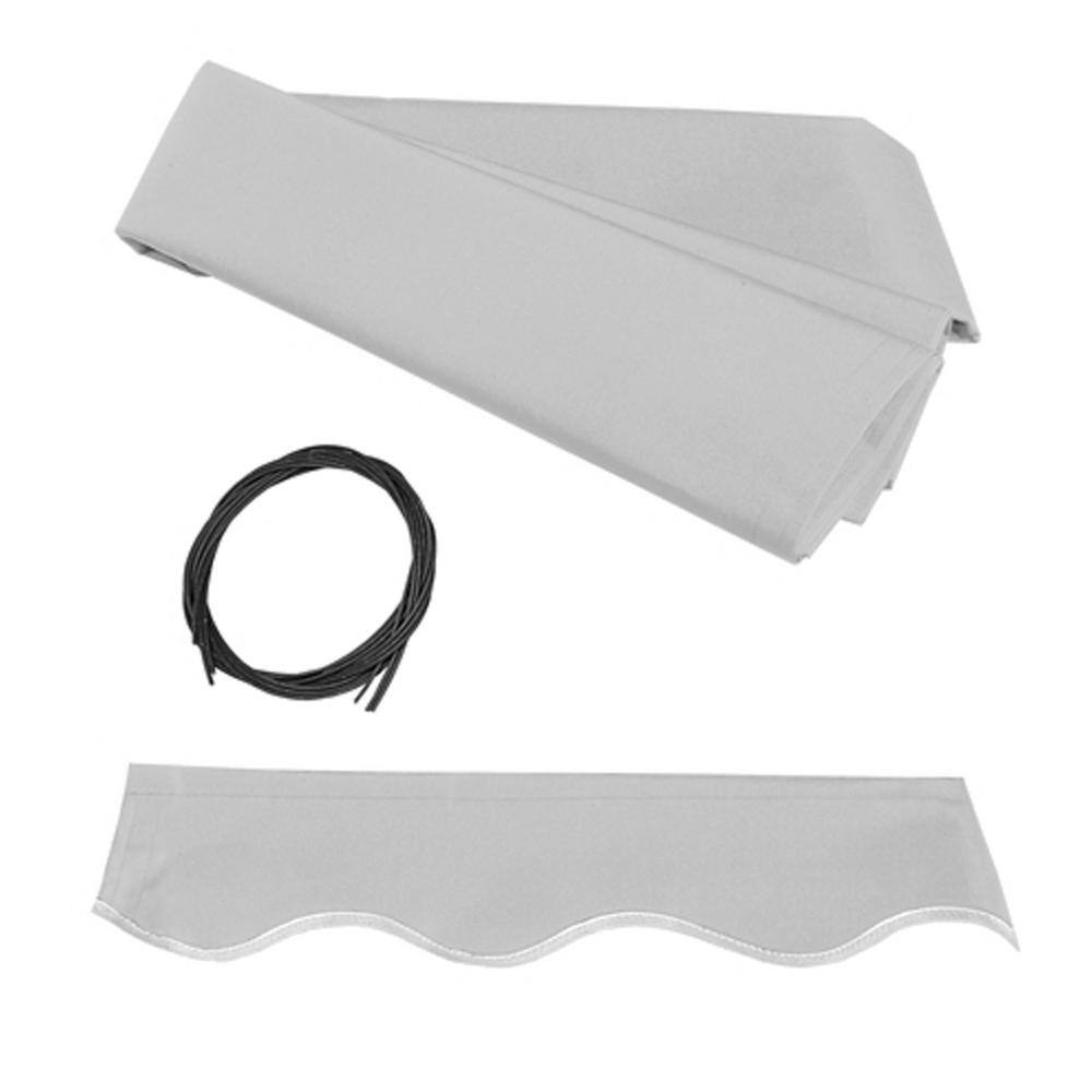 Silver Gray 13 x 10 ft Retractable Patio Awning with White Aluminum Frame