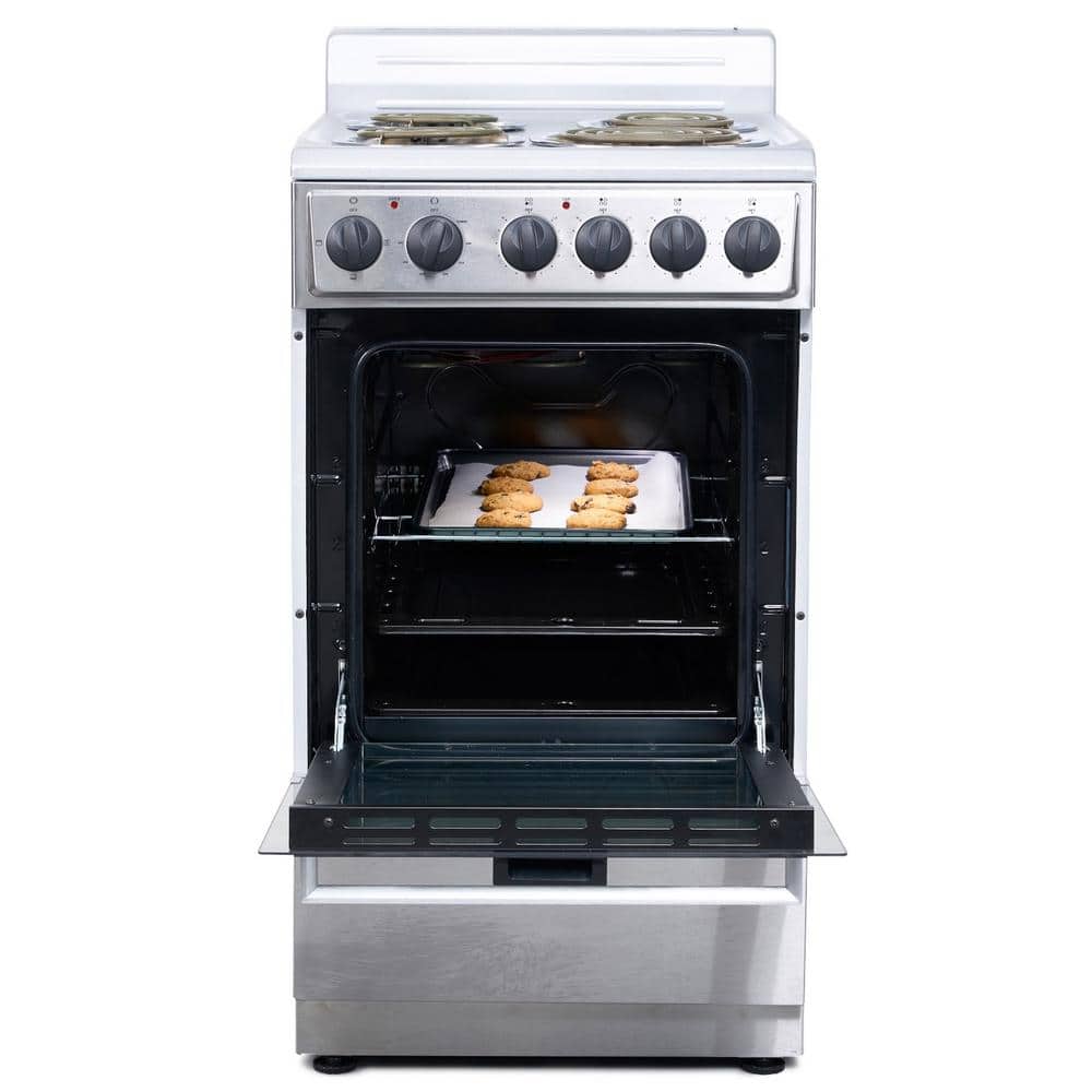 Premium 24" Stainless Steel Freestanding Electric Range with 4 Burners