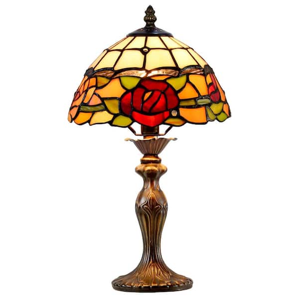 Innsdale Rose 15.25" Tall Handmade Tiffany Accent Lamp