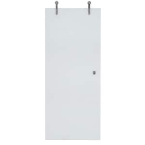 34 in. x 81 in. Ice Glass Sliding Barn Door with Hardware Kit