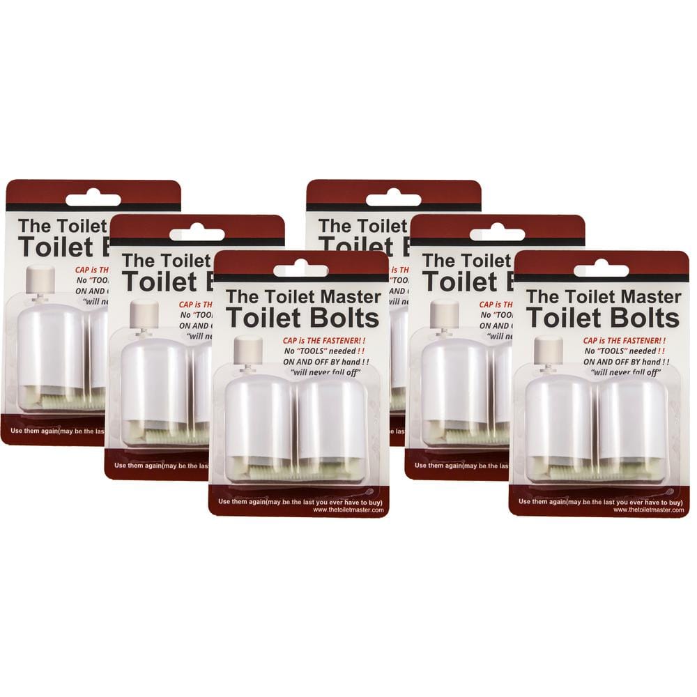 Tool-free Toilet Bolt and Cap System (6-Pack)