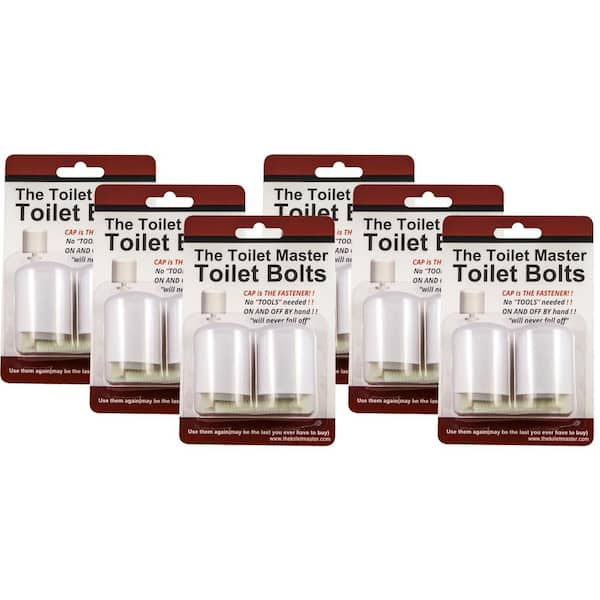 Unbranded Tool-free Toilet Bolt and Cap System (6-Pack)
