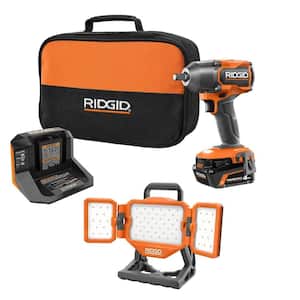 18V Cordless 2-Tool Combo Kit w/ Brushless 1/2 in. Impact Wrench, Hybrid Panel Light, 4 Ah MAX Output Battery & Charger