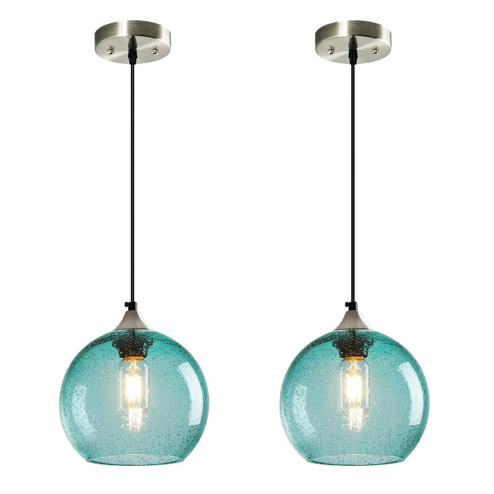 60w 2-Light Light Blue Glass Pendant Lights for Kitchen Island Bedroom Living Dining Room price history on PriceWatchPro