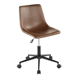 Duke Espresso Faux Leather Industrial Task Chair