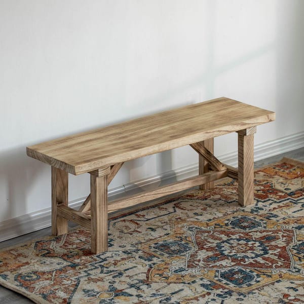 Vintiquewise 46'' Wooden Bench Farmhouse Entryway Organizer Retro