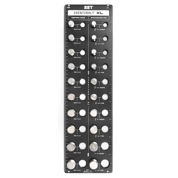 Identibolt XL 20 in Thread Gauge for Large Nuts and Bolts-Imperial and Metric Threads-from 9 /16" to 1" & 16mm to 24mm