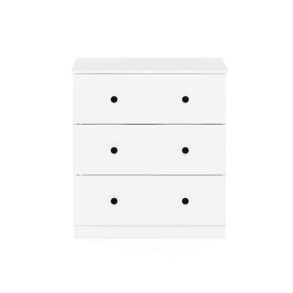 Furinno Lucca 15.75 in. White Simple Design 3-Drawer Dresser