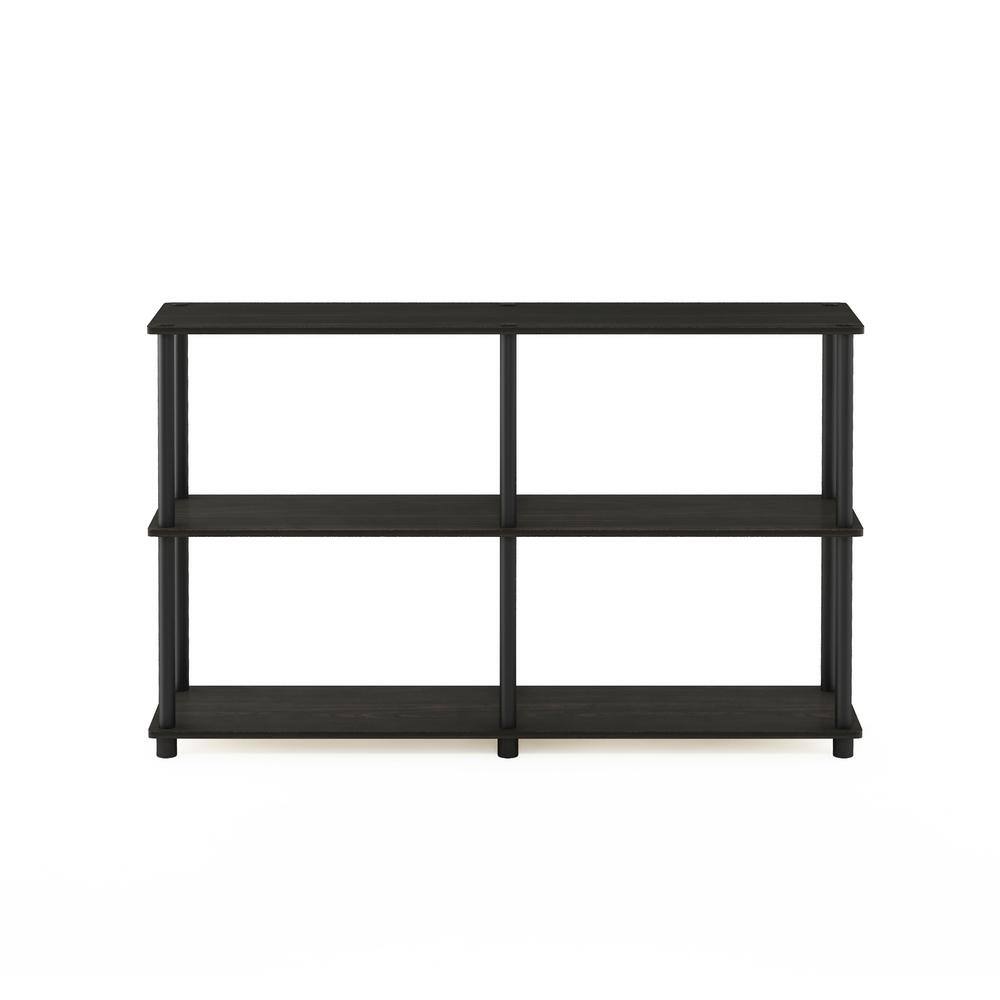 Espresso Black Engineered Wood 3-Tier Display Rack