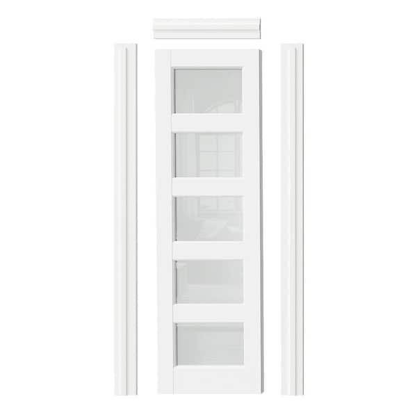 Masonite 24 in. x 80 in. 5-Panel Bayshore Hollow Core Primed