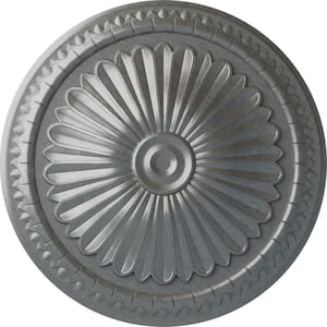15 in. x 1-3/4 in. Alexa Urethane Ceiling Medallion (Fits Canopies upto 3 in.), Hand-Painted Platinum