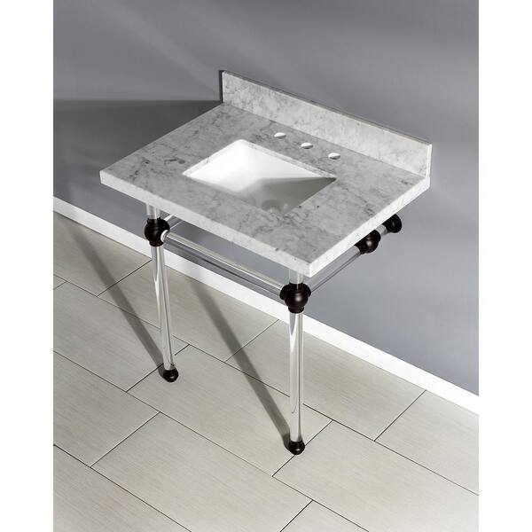 Kingston Brass Square-Sink Washstand 30 in. Console Table in