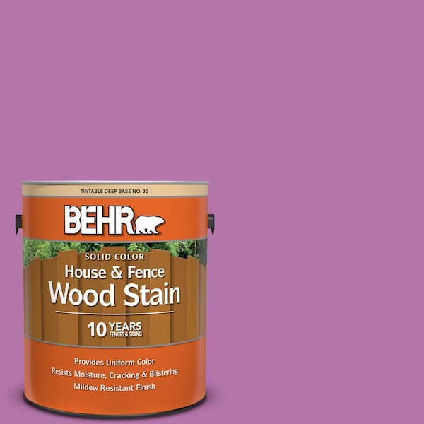 BEHR 1 gal. #P110-5A Eccentric Magenta Solid Color House and Fence Exterior Wood Stain