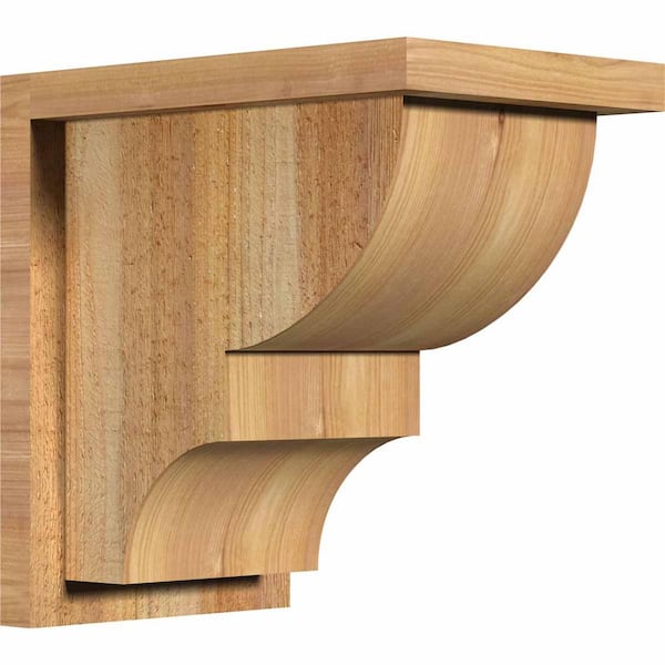 Ekena Millwork 8 in. x 12 in. x 12 in. Western Red Cedar Ridgewood Rough Sawn Corbel with Backplate