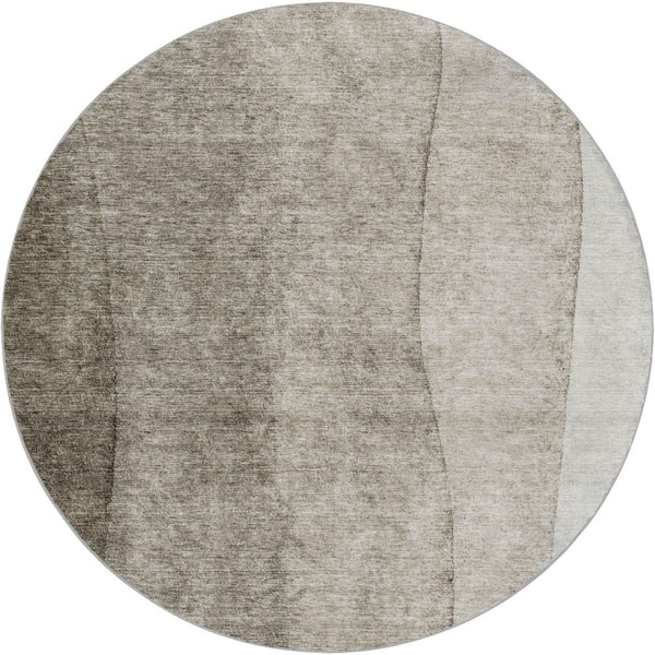 Dream Shag Premium Machine Washable Abstract ADS690 Purple 8 ft. x 8 ft. Round Rug