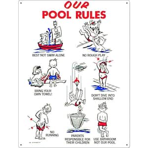 Our Pool Rules Swimming Pool Sign, Kid Animation