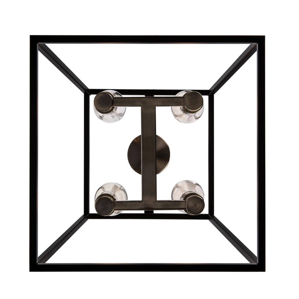 Adams 15'' Rubbed Oil Bronze Glass LED Pendant Light