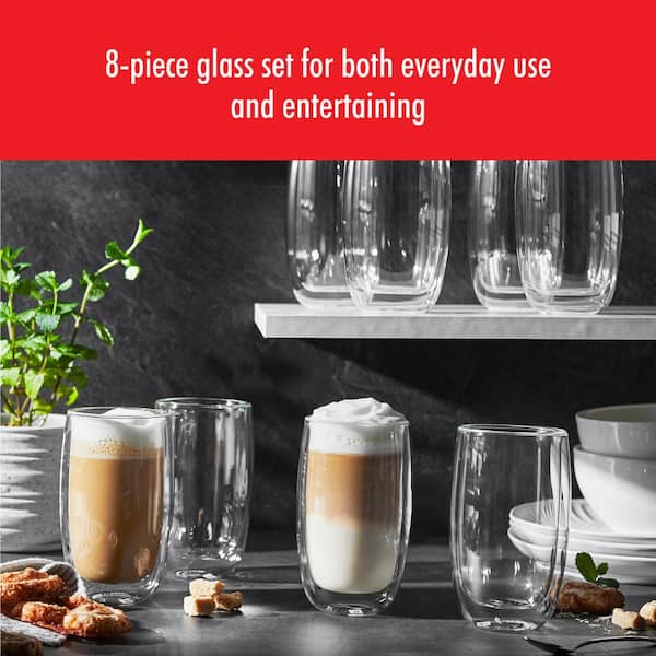 ZWILLING Sorrento 8-pc Double-Wall Glass Latte Cup Set 1019466