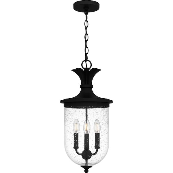 Quoizel Havana 22 in. 3-Light Earth Black Outdoor Pendant Light