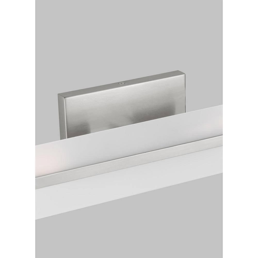 Brushed Nickel Two-Light Satin Etched Glass Vanity Light