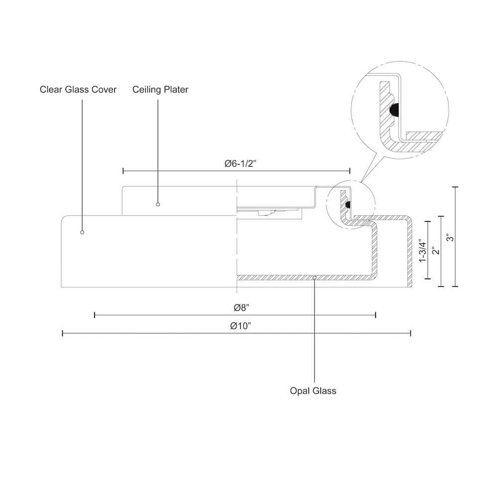 Clear Glass Drum LED Flush Mount Light