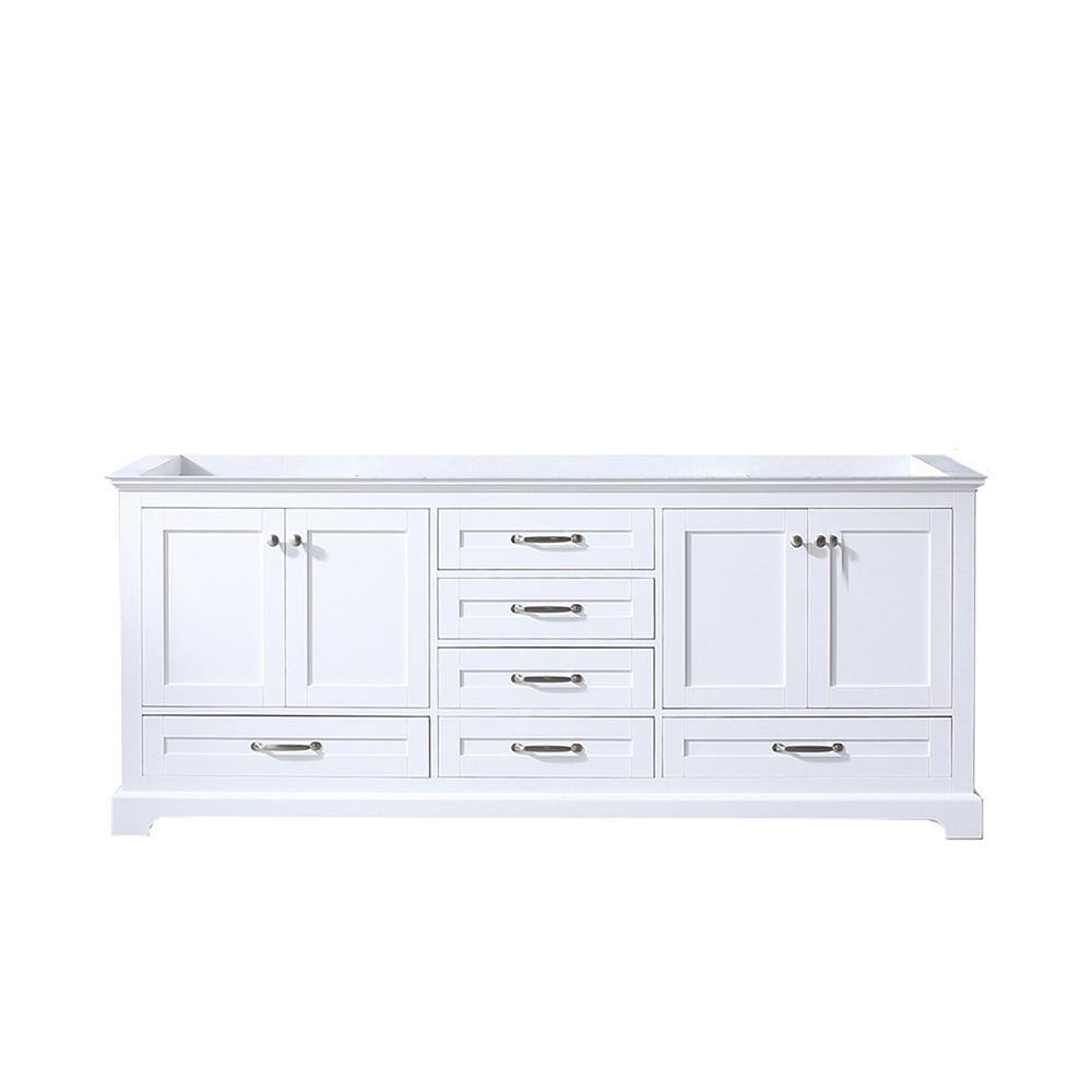 Lexora Dukes 80 in. W x 22 in. D White Double Bath Vanity without Top ...