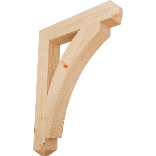 Ekena Millwork 3.5 in. x 32 in. x 24 in. Douglas Fir Thorton Craftsman Smooth Bracket