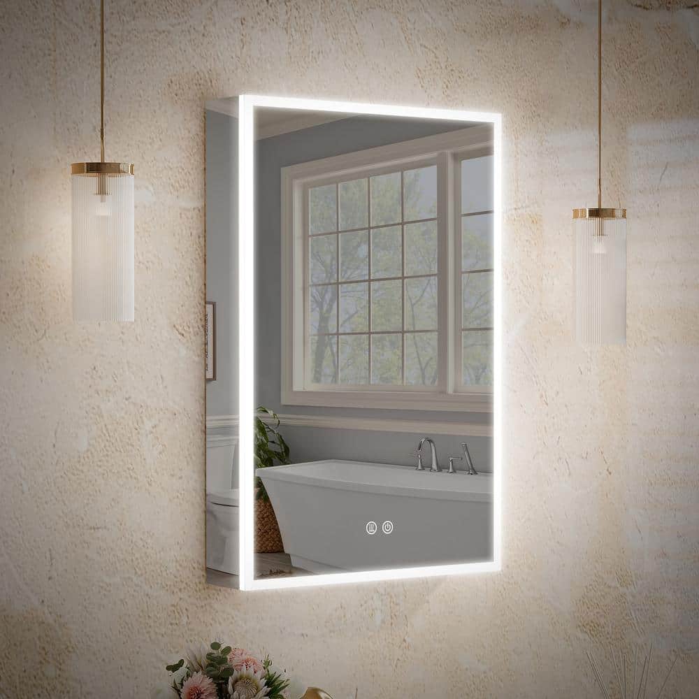 20 in. W x 30 in. H Rectangular Recessed/Surface Mount LED Medicine Cabinet with Mirror Defogger,3X Magnifier Left Hinge price history on PriceWatchPro