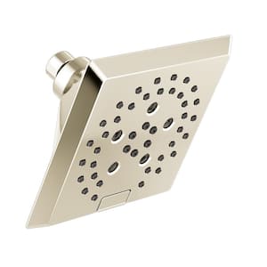 5-Spray Patterns 1.75 GPM 5.81 in. Wall Mount Fixed Shower Head with H2Okinetic in Lumicoat Polished Nickel