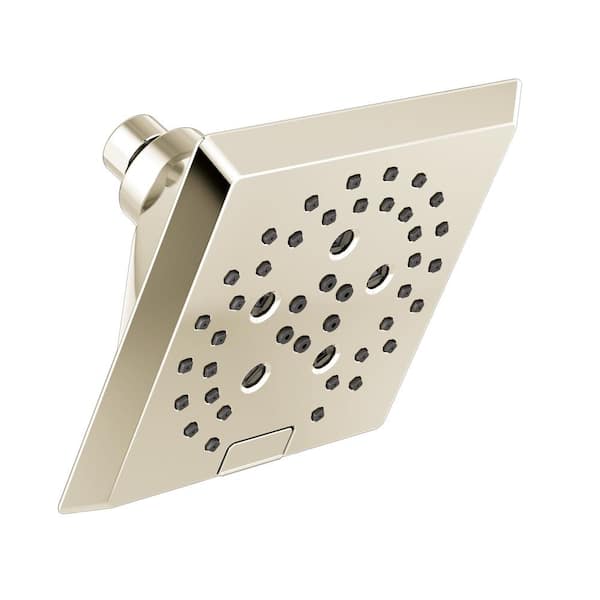 Delta 5-Spray Patterns 1.75 GPM 5.81 in. Wall Mount Fixed Shower Head with H2Okinetic in Lumicoat Polished Nickel