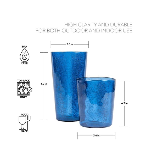 8 oz acrylic drinking glasses Plastic Tumblers Drinking Glasses Set of 8 Clear main image 0