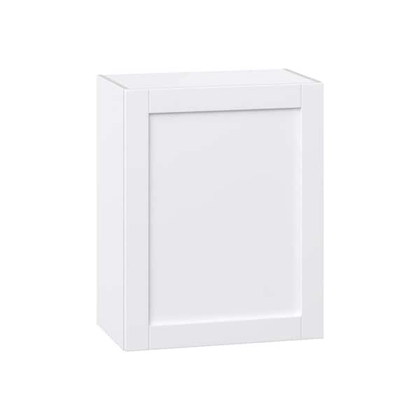 J COLLECTION Milton 24 in. W x 14 in. D x 30 in. H Assembled Shaker Wall Kitchen Cabinet in Bright White