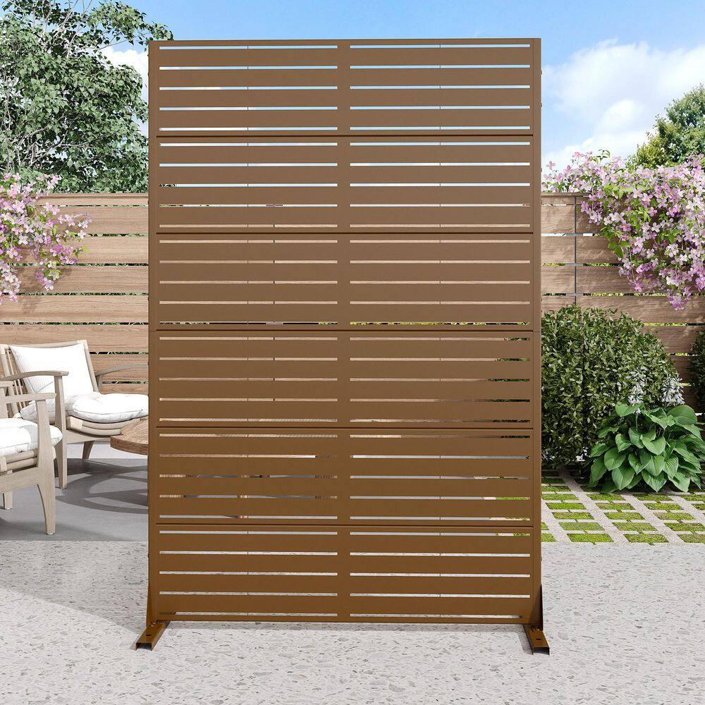 16 in. L x 47 in. W x 72 in. H Brown Outdoor Rectangular Metal Galvanized Privacy Screen Fence Garden Panels price history on PriceWatchPro