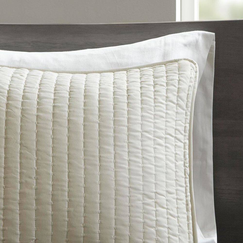 Beige Twin Reversible Microfiber Quilt Set
