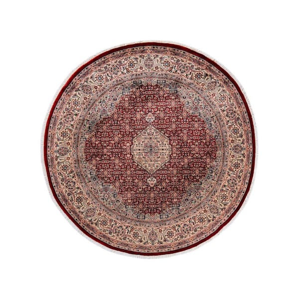 Solo Rugs One-of-a-Kind Traditional Red 7 ft. x 7 ft. Hand Knotted Oriental Area Rug