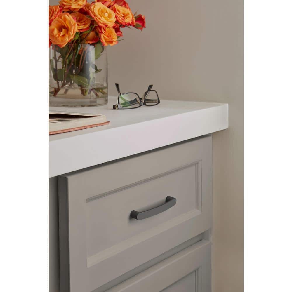 Amerock Rift 3-3/4 inch (96mm) Center-to-Center Matte Black Cabinet Pull