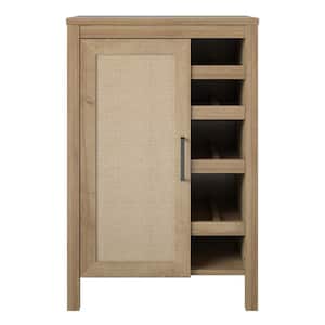 Wimberly Bar Cabinet, Natural with Faux Rattan