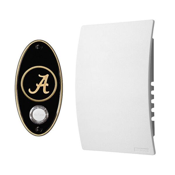 Broan-NuTone College Pride University of Alabama Wired/Wireless Door Chime Mechanism and Pushbutton Kit - Antique Brass