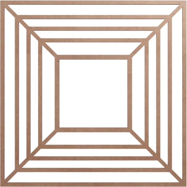 Ekena Millwork 20 in. x 20 in. x 1/4 in. Raven Wood Fretwork Pierced Ceiling Medallion, Wood (Paint Grade)