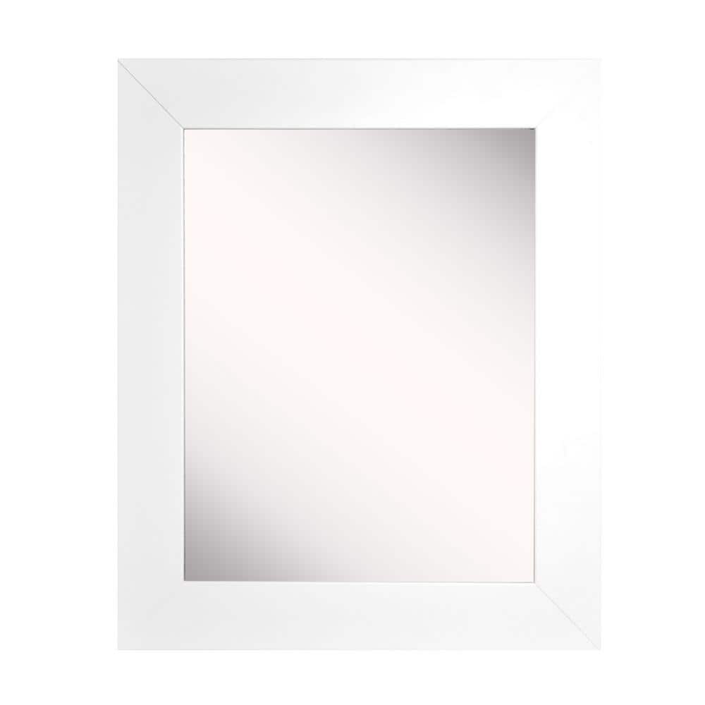 Large Rectangle Satin White Modern Mirror (48 in. H x 36 in. W)