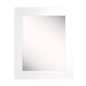 Large Rectangle Satin White Modern Mirror (48 in. H x 36 in. W)