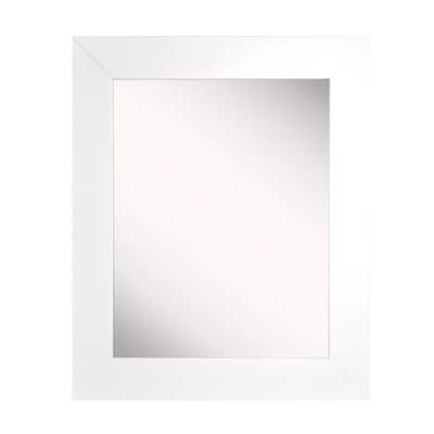 Large Rectangle Satin White Modern Mirror (60 in. H x 40 in. W)