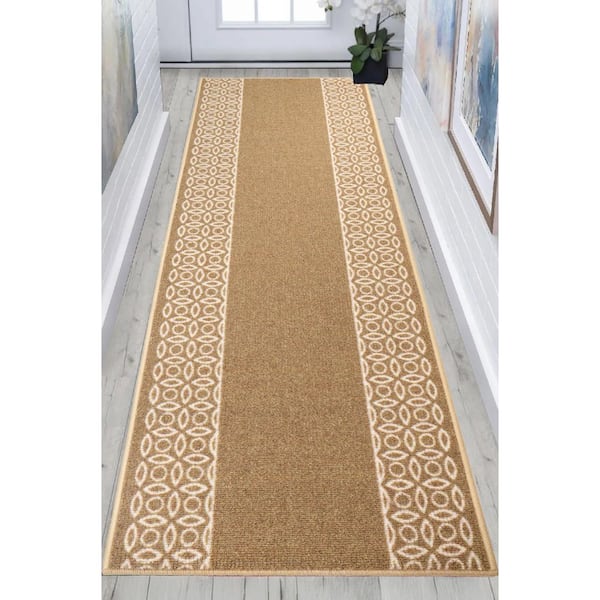 Berber Series Beige 26 in. x 28 ft. Your Choice Length Stair Runner Rug