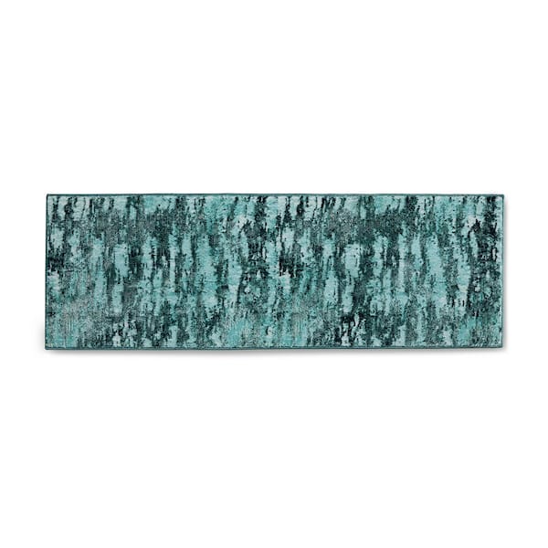 VCNY Home Teal Green 20 in. x 60 in. Abstract Poly-Blend Rectangle Indoor Area Rug