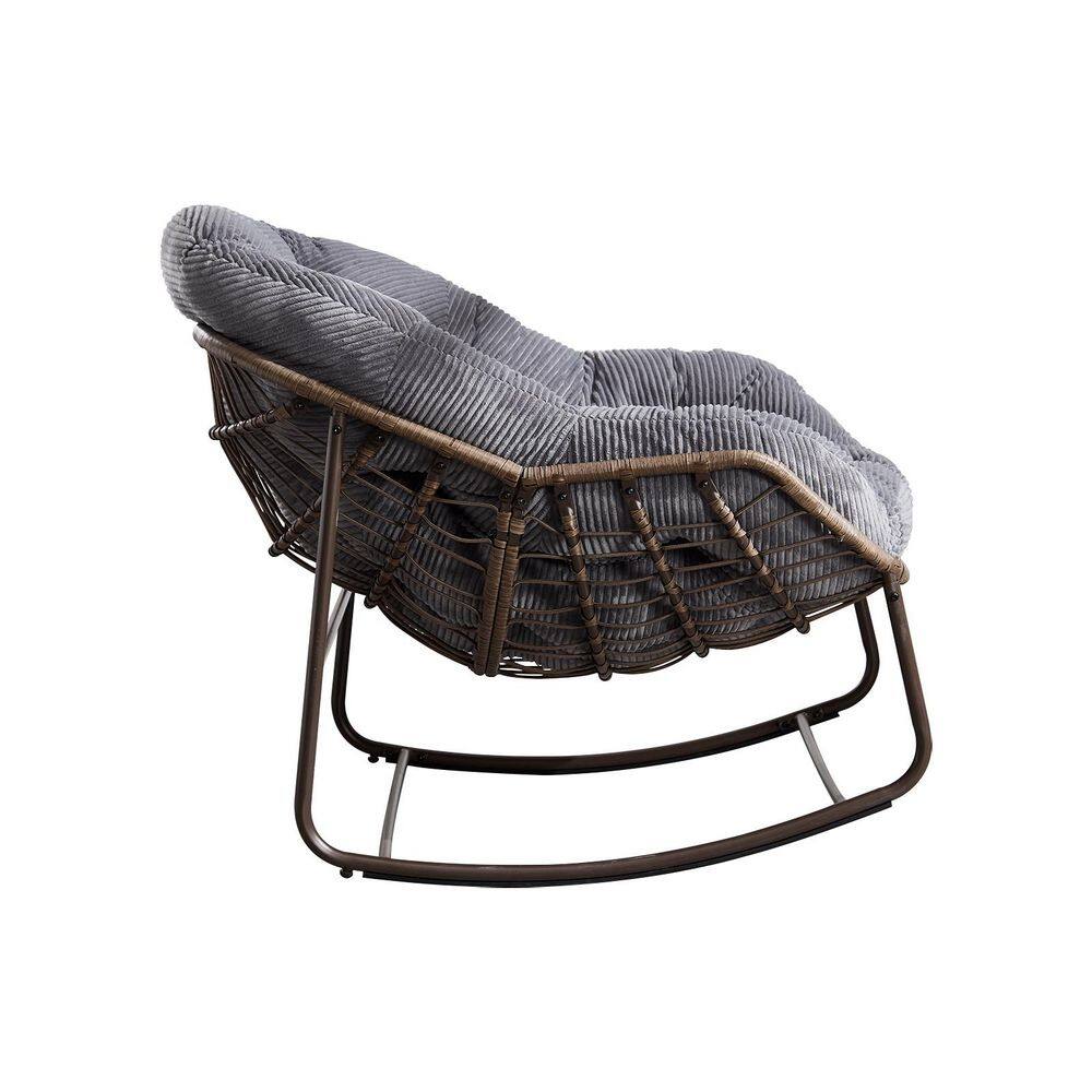 Wicker Outdoor Rocking Chair with Padded Cushion in Grey price history on PriceWatchPro