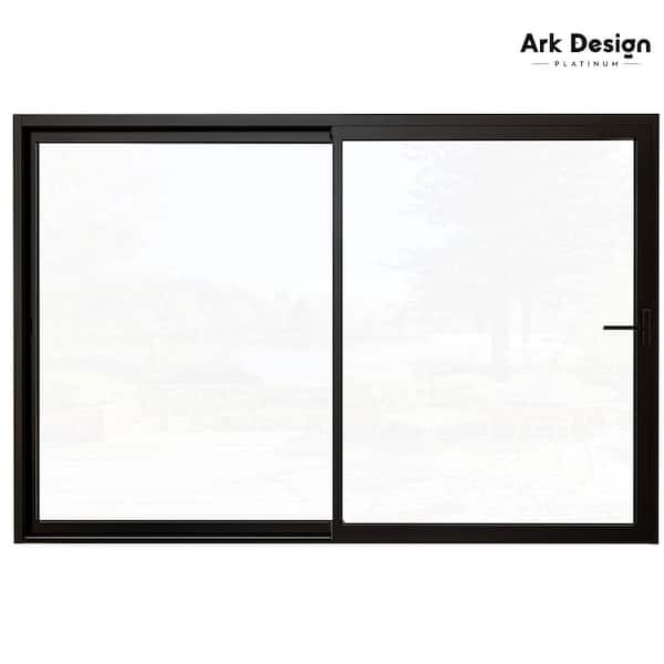120 in. x 80 in. Matte Black Double Slide Aluminum Multi-Sliding Patio Door with Double Glazed Low-E Glass
