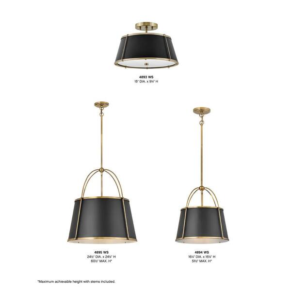 HINKLEY - Clarke 1-Light Warm Brass Shaded Mini Pendant
