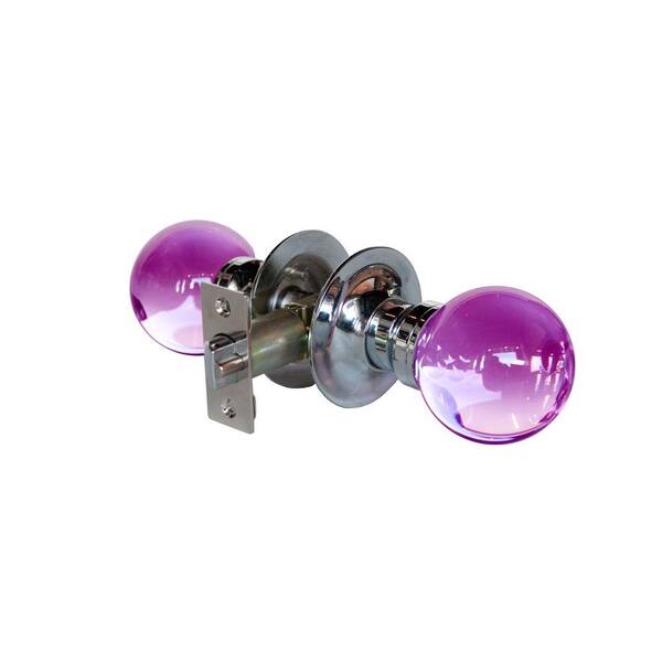 Krystal Touch of NY Plush Pinkett Crystal Chrome Passive Door Knob with LED Mixing Lighting Touch Activated