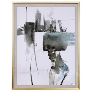 Night Shadow Framed Abstract Art Print 49 in. x 39 in.