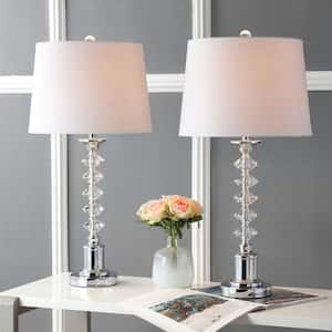 Kinsley 28 in. Clear/Chrome Crystal Table Lamp (Set of 2)